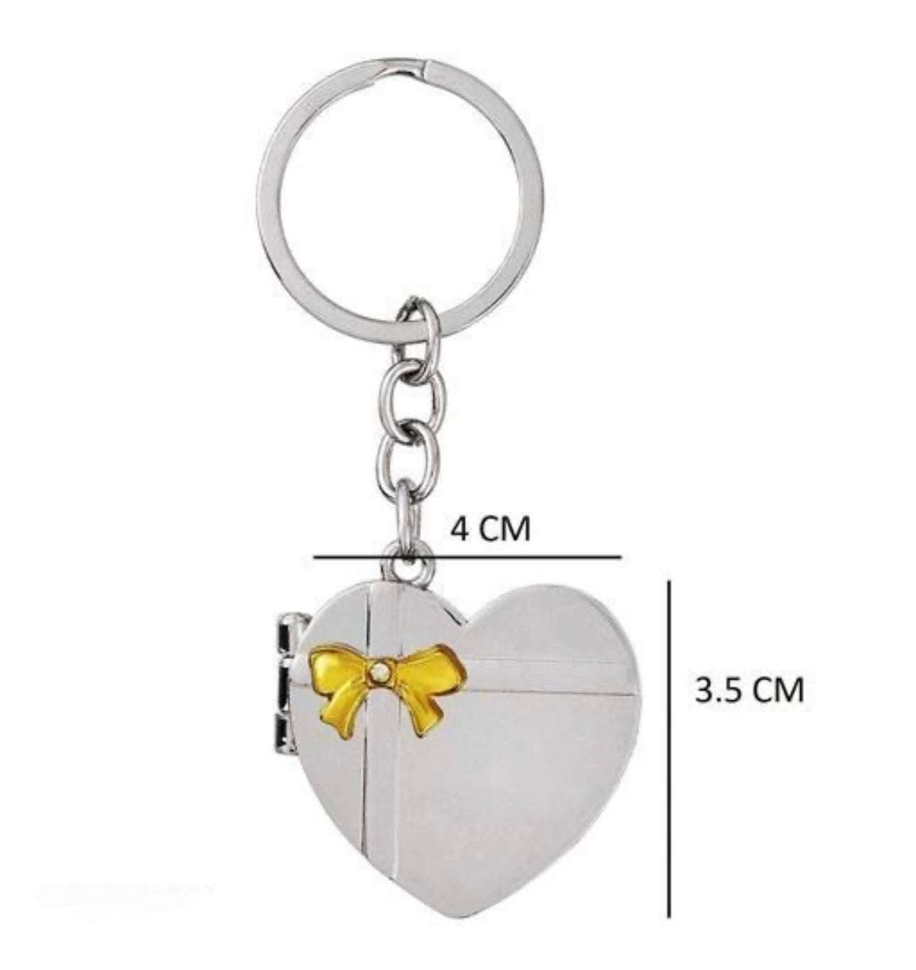 Heart Shape Couple Photo Frame Metal Keychain