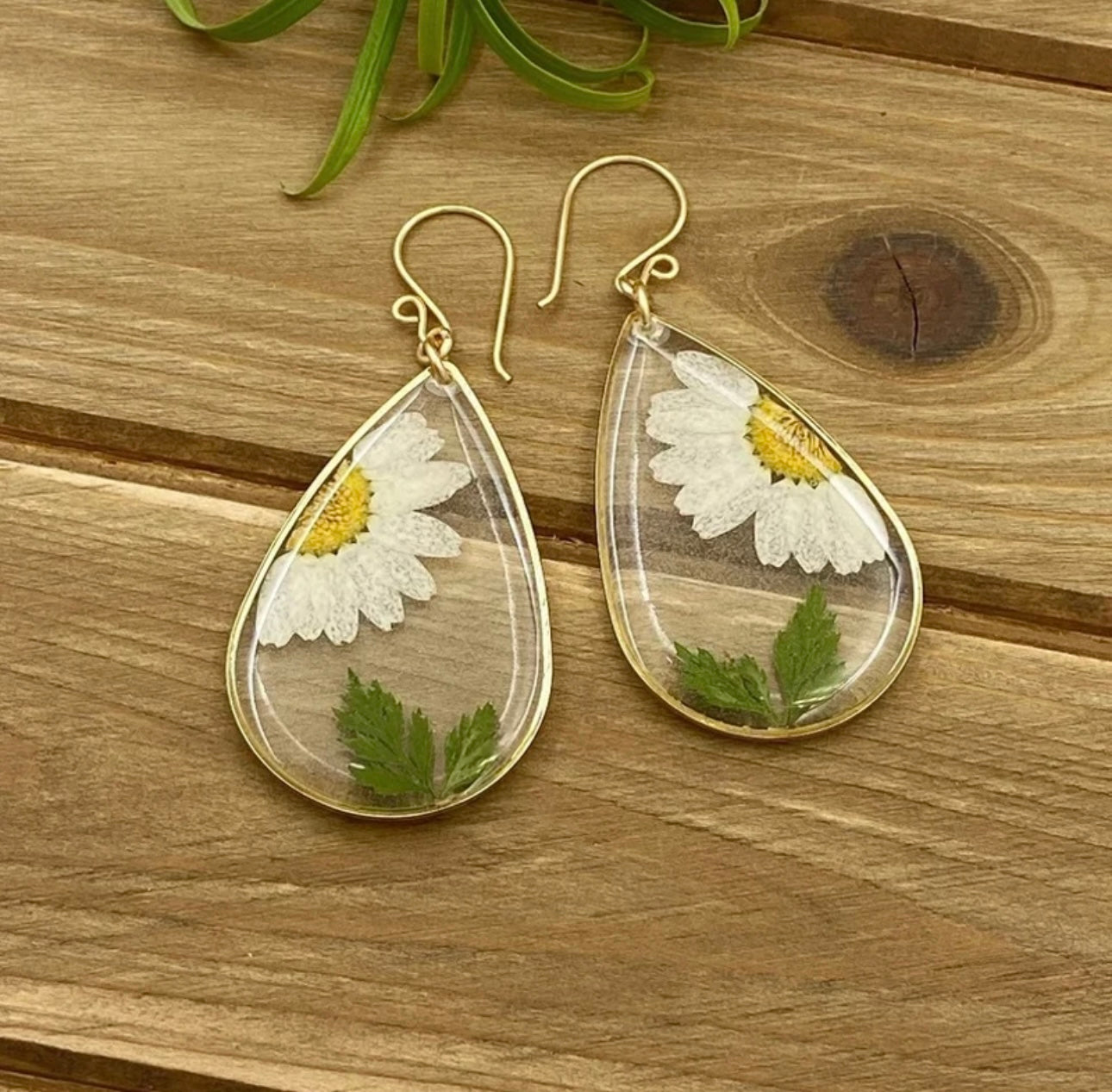 Earrings with Real Pressed Flowers