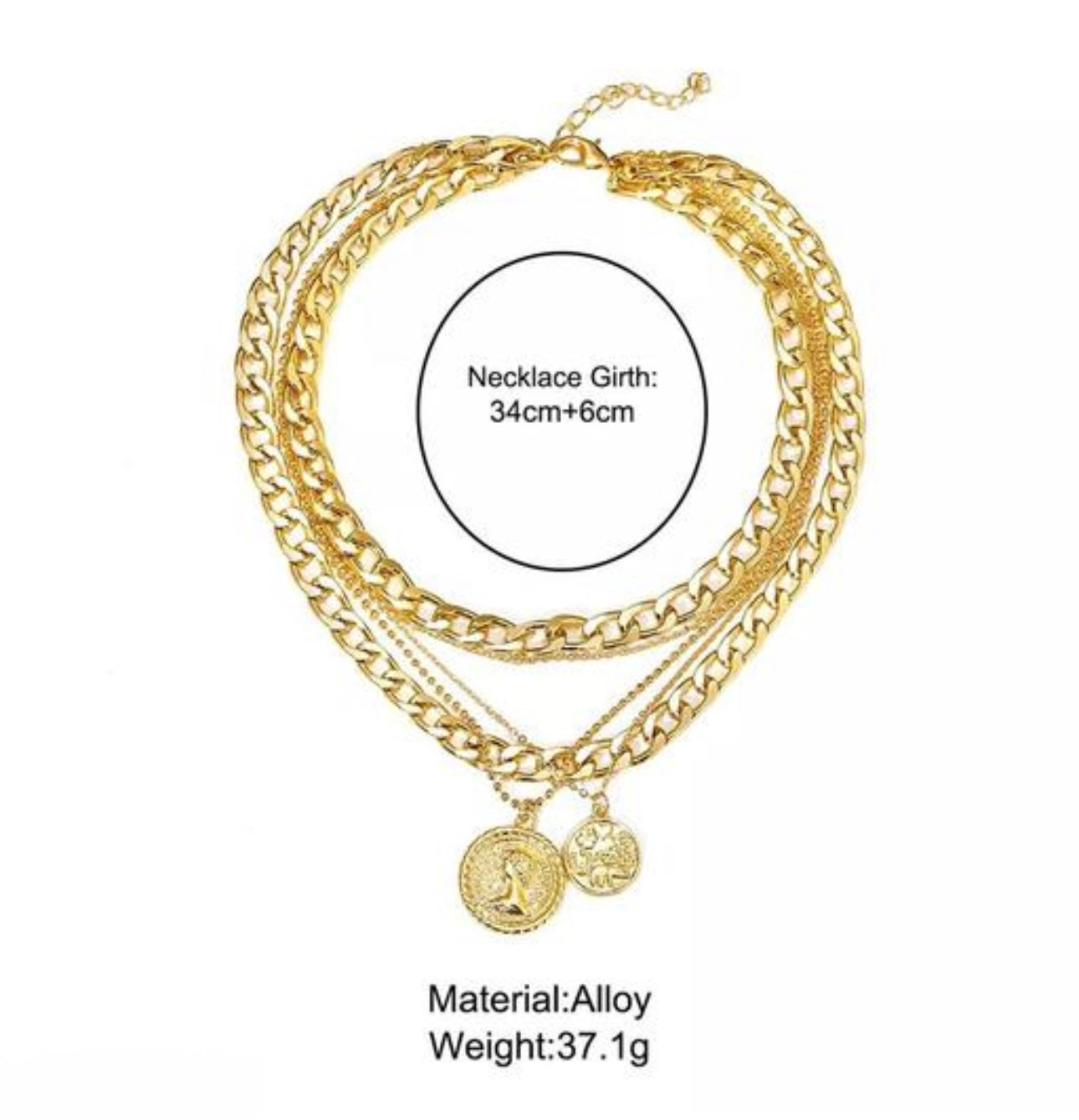 Multi-Layered Chunky Gold Cuban Necklace