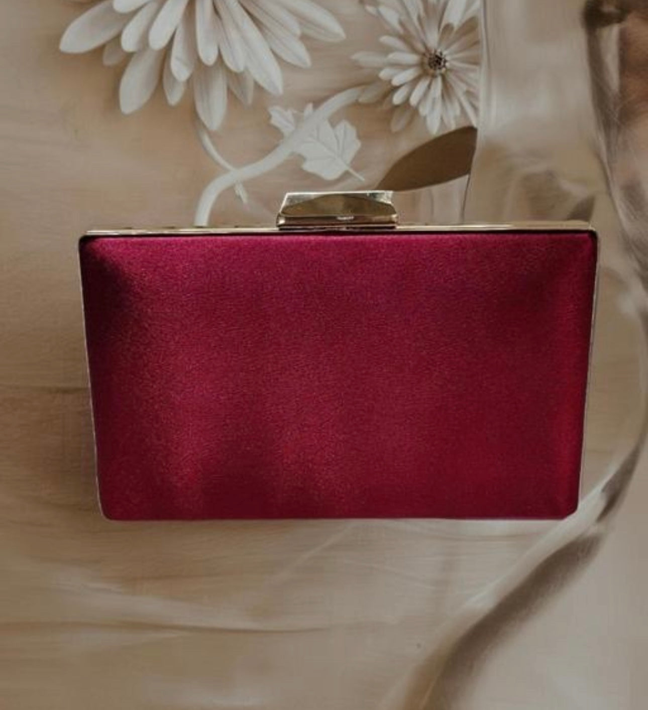 Elegant Satin Box Party Clutch Bag with Handle