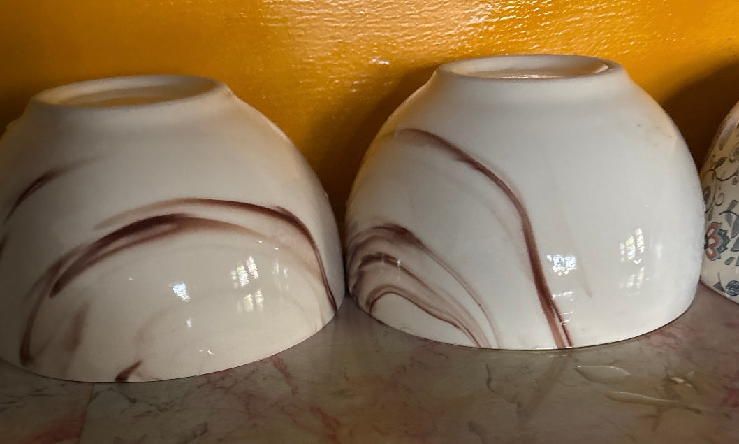 Beautiful Marble Print Ceramic Bowls - Set of 2