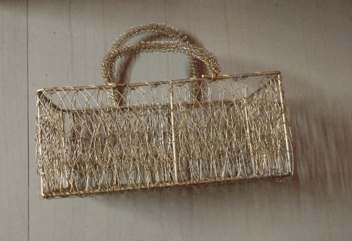 Multipurpose Gold Metal Mesh-wire Basket