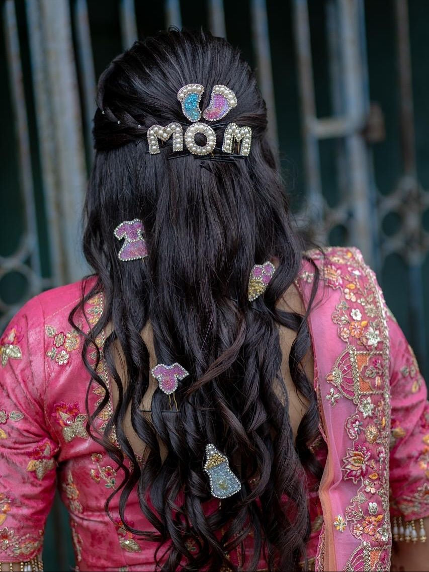 Exclusive “MOM” Rhinestones Pearls Hairclip