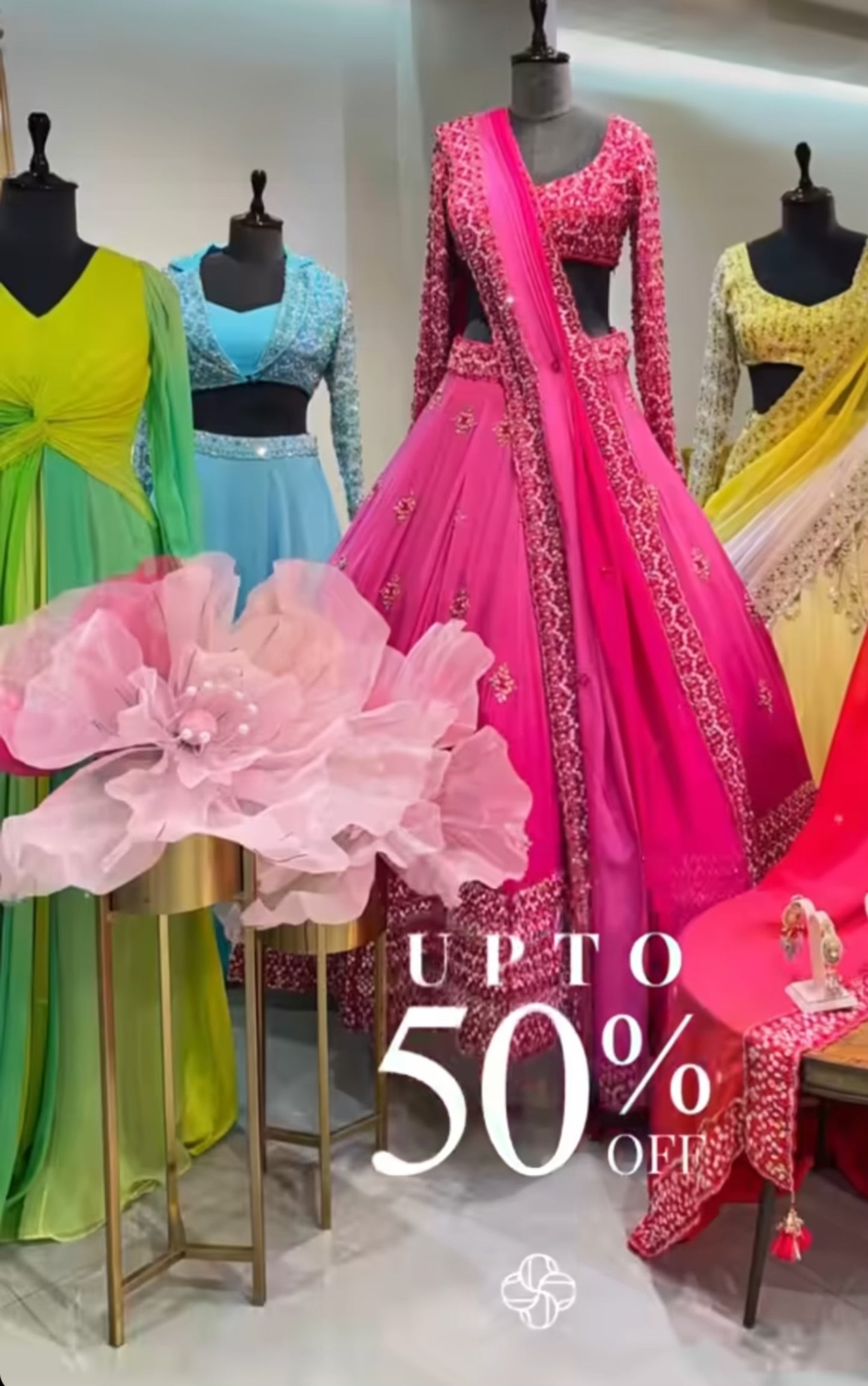 Organza Fabric Flowers (without Stand)
