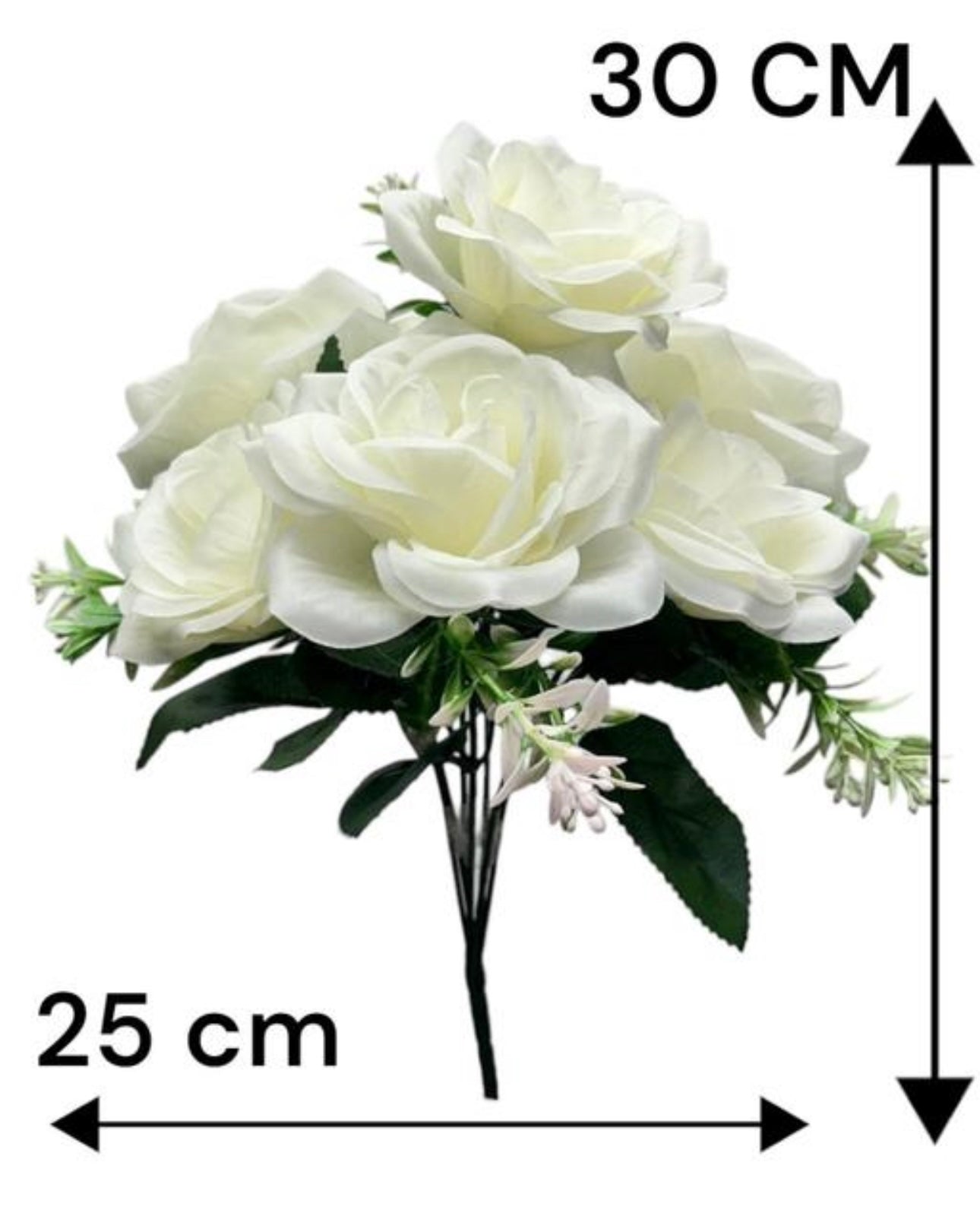 Artificial White Roses Bunch