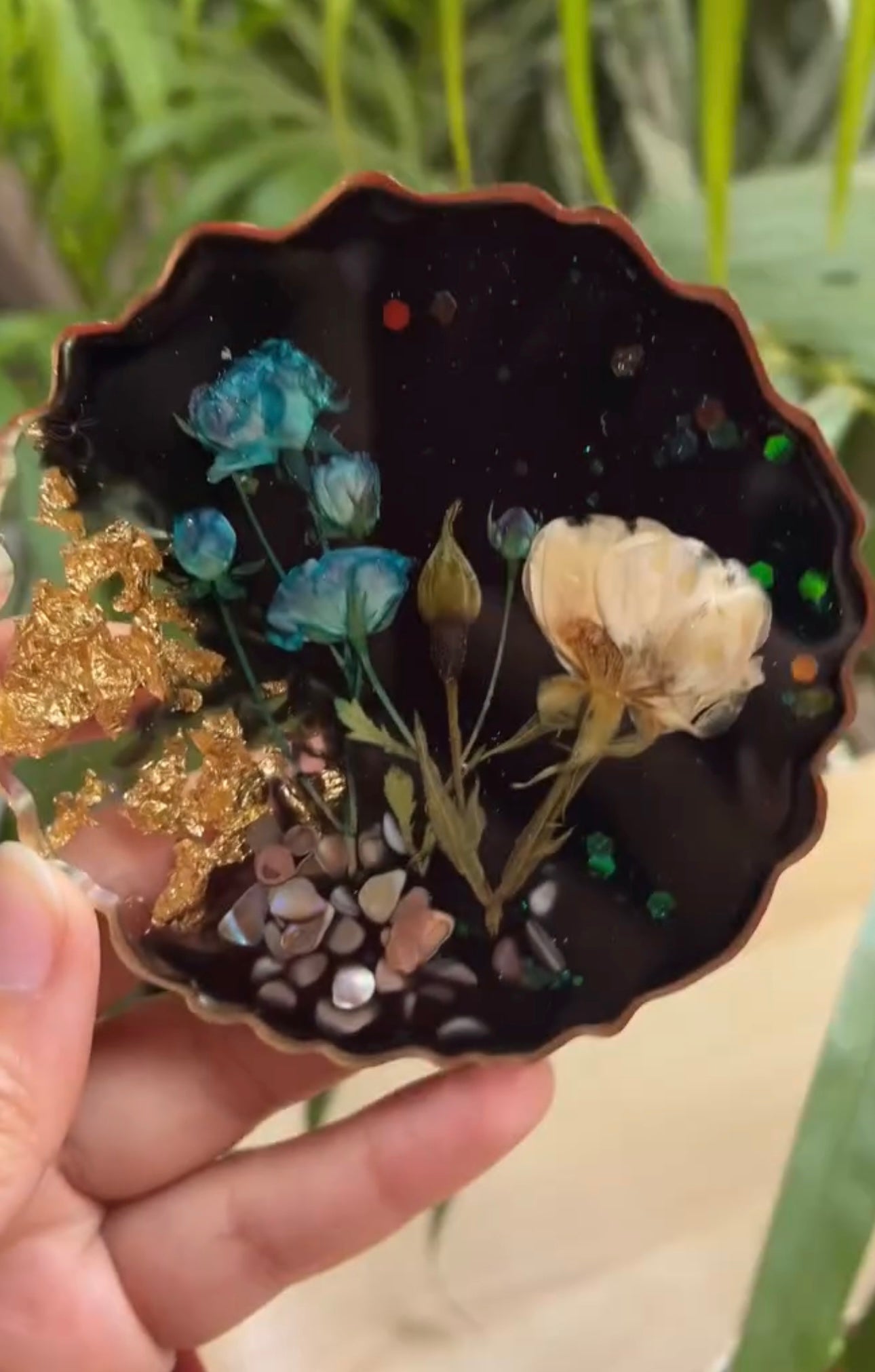 Floral Bloom Coasters with Real Pressed Flowers