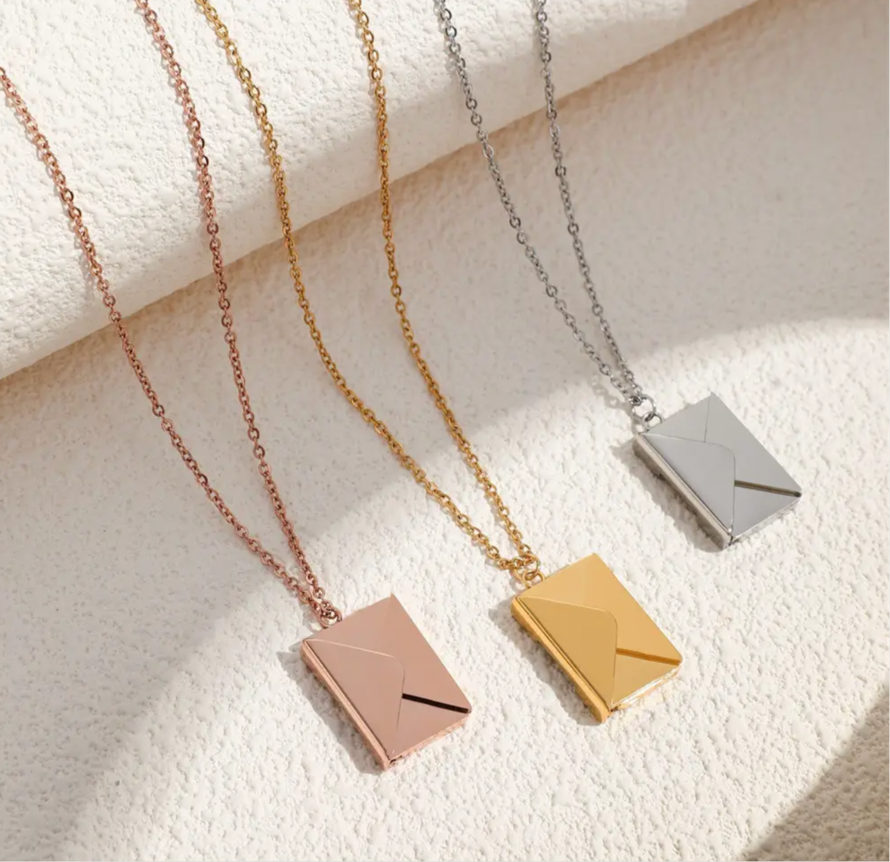 Personalised Envelope Necklace with Customisable Card Inside