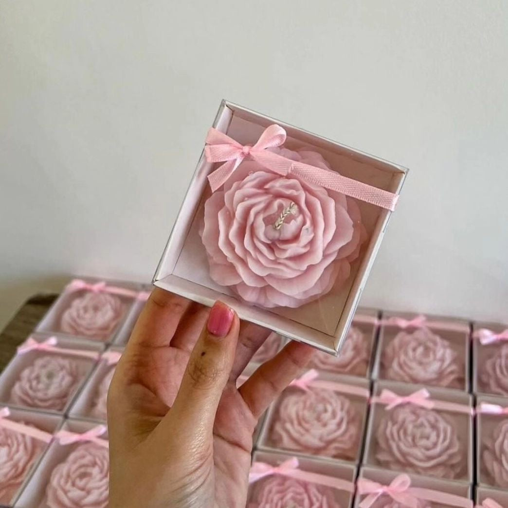 Rose Peony Candles for Return Favors