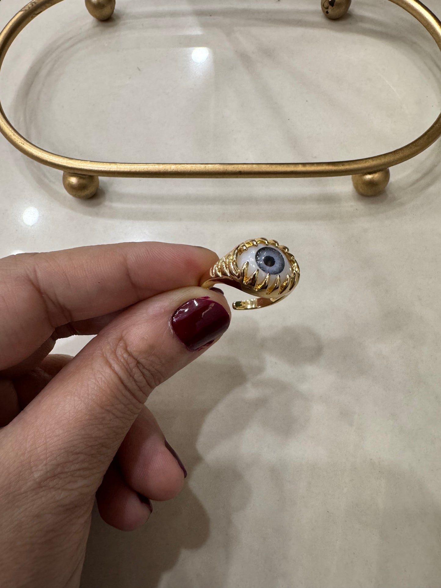 Gold Plated Evil Eye Ring
