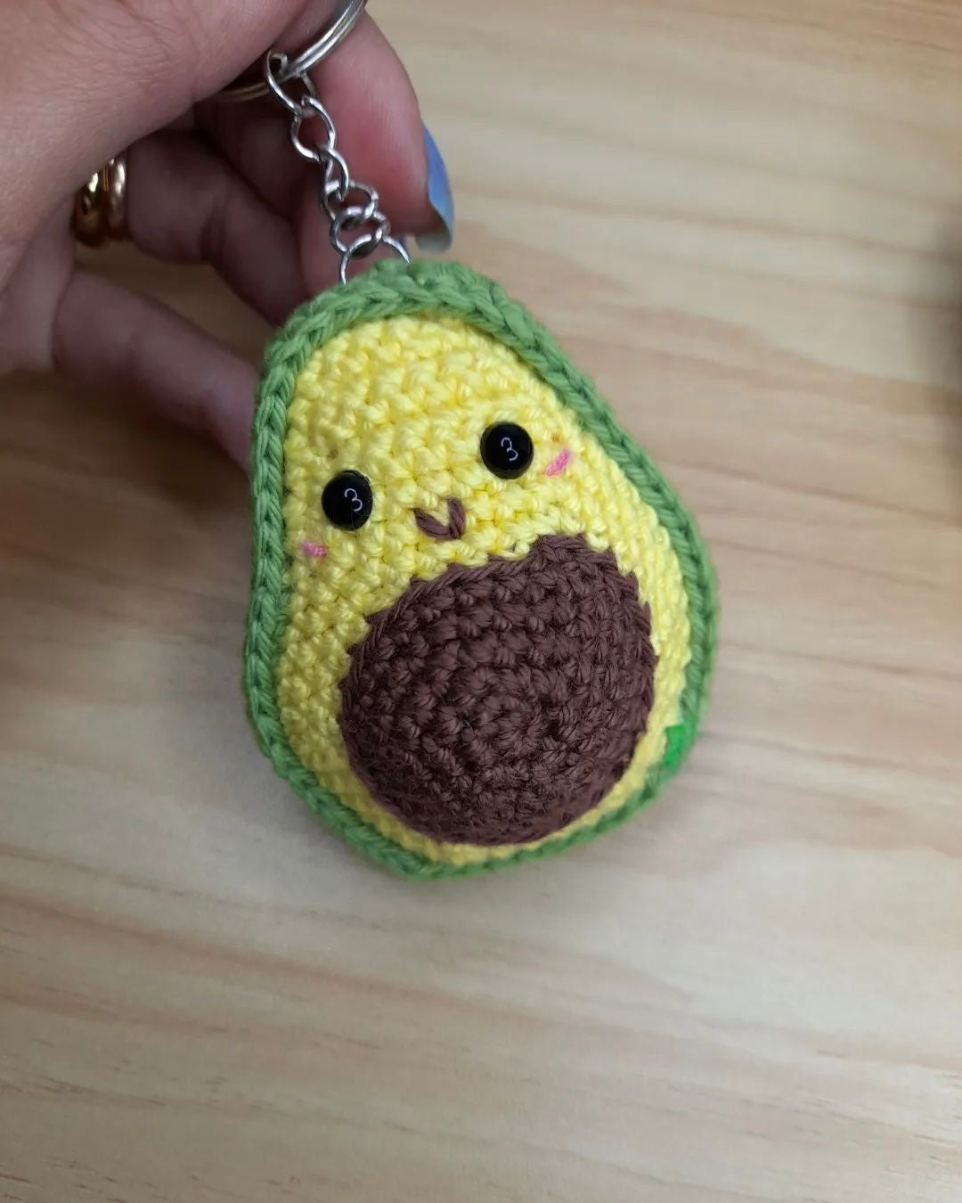 Cute Avocado Crochet Keychain