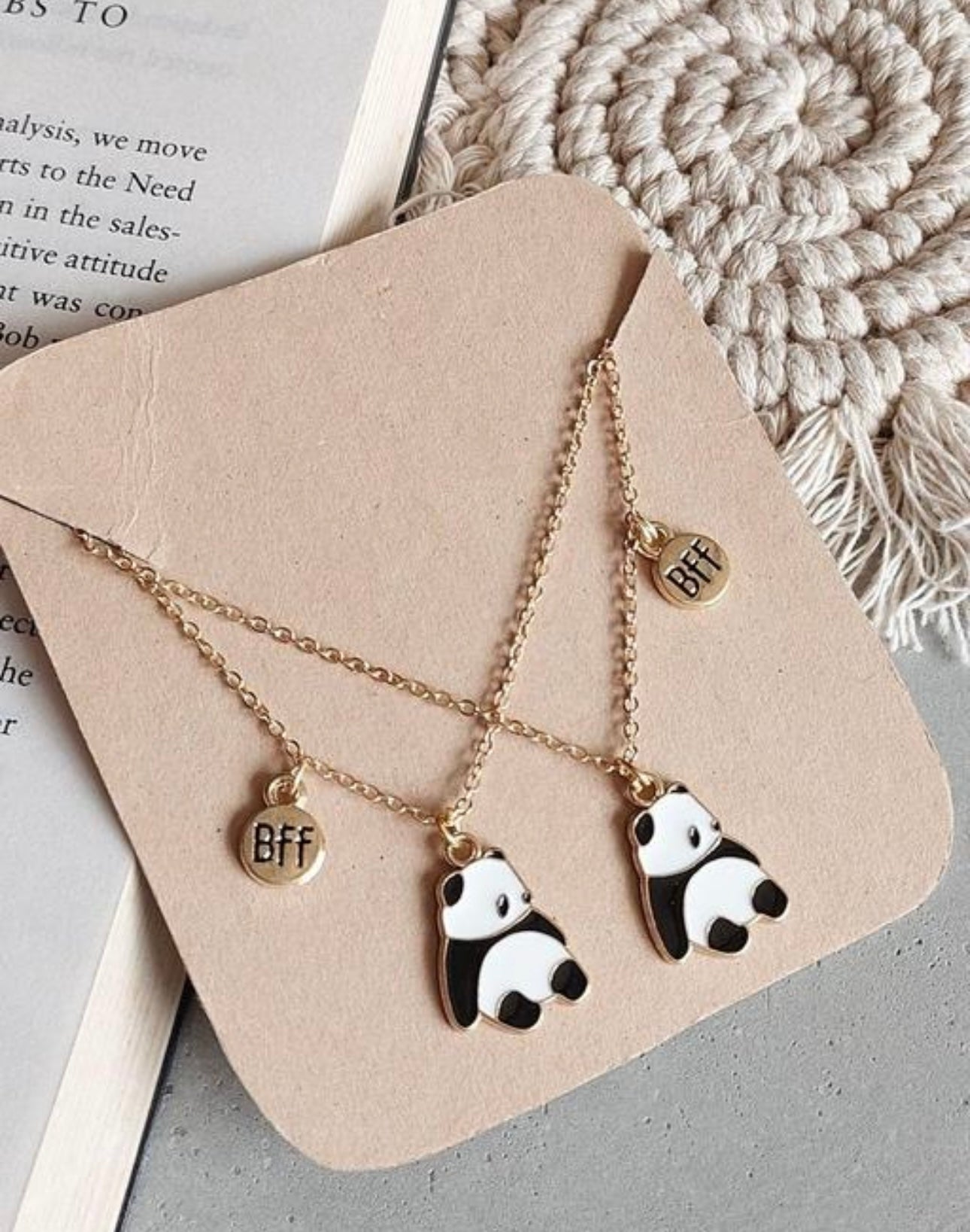 Cute Panda Combo Anti-Tarnish Necklace