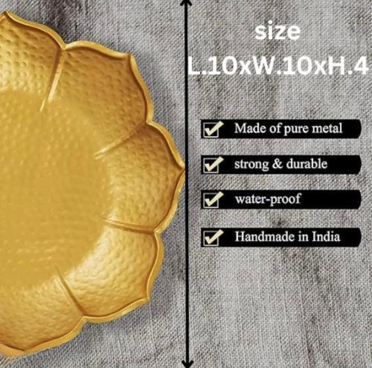 Decorative Lotus Shape Scallop Gold Urli Bowl for Diwali