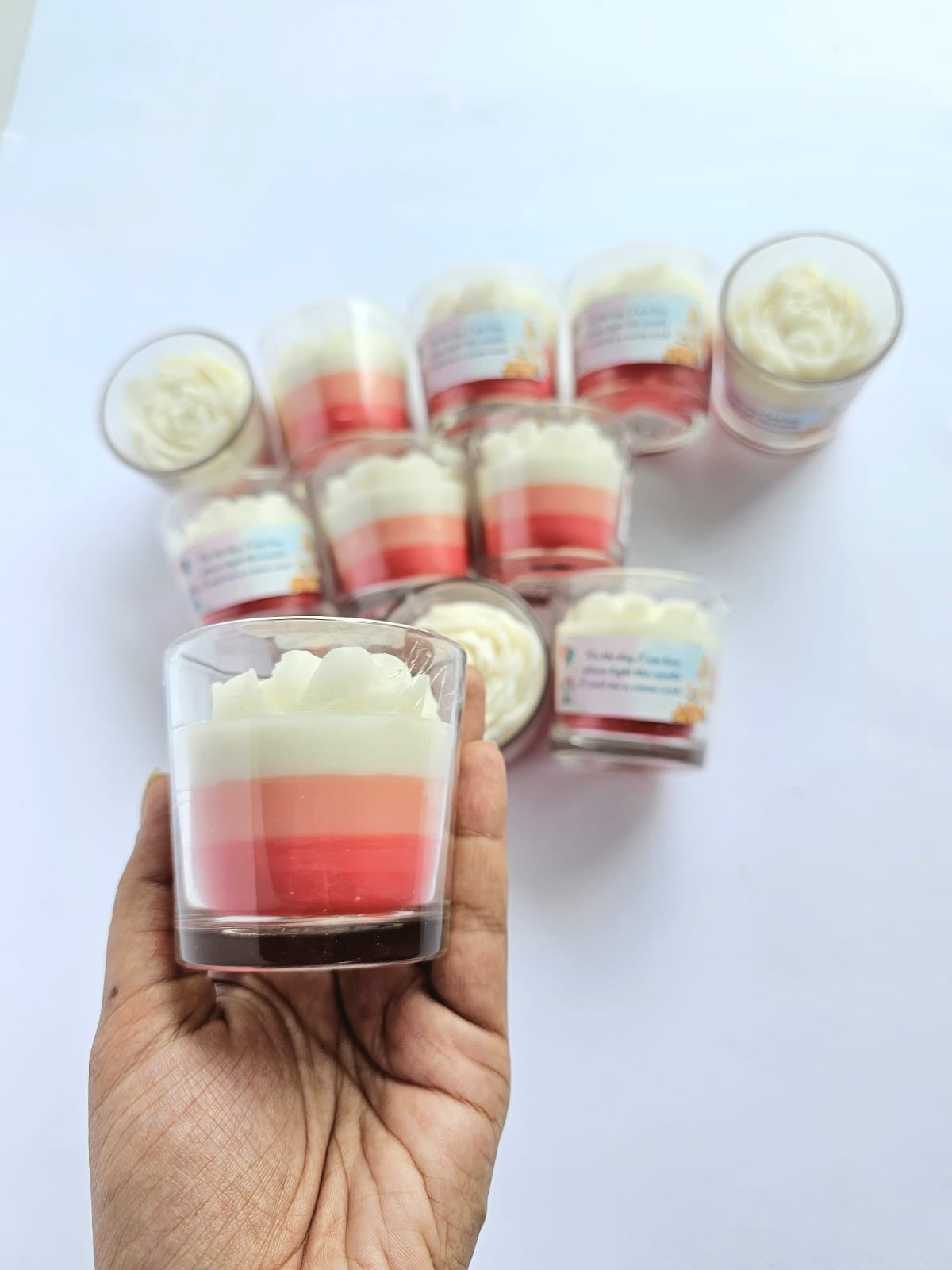 Flower Votive Candles for Return Gifts/Favours with Packaging & Personalised Tags/Stickers