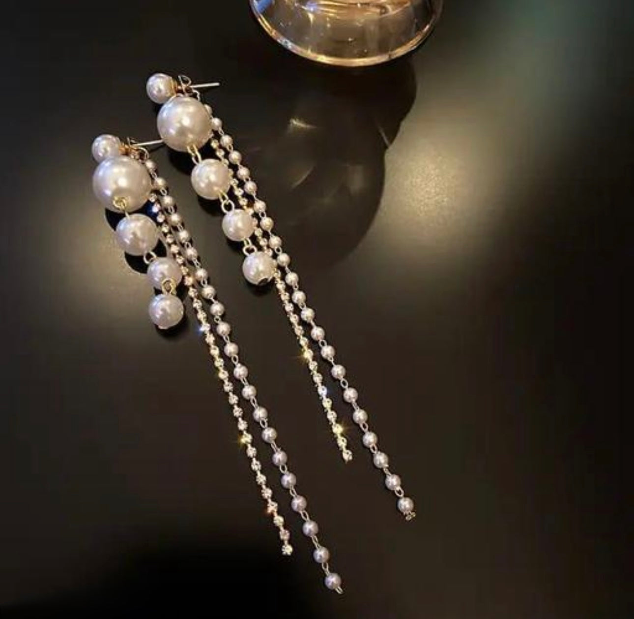 Crystal Pearl Drop Statement Earrings