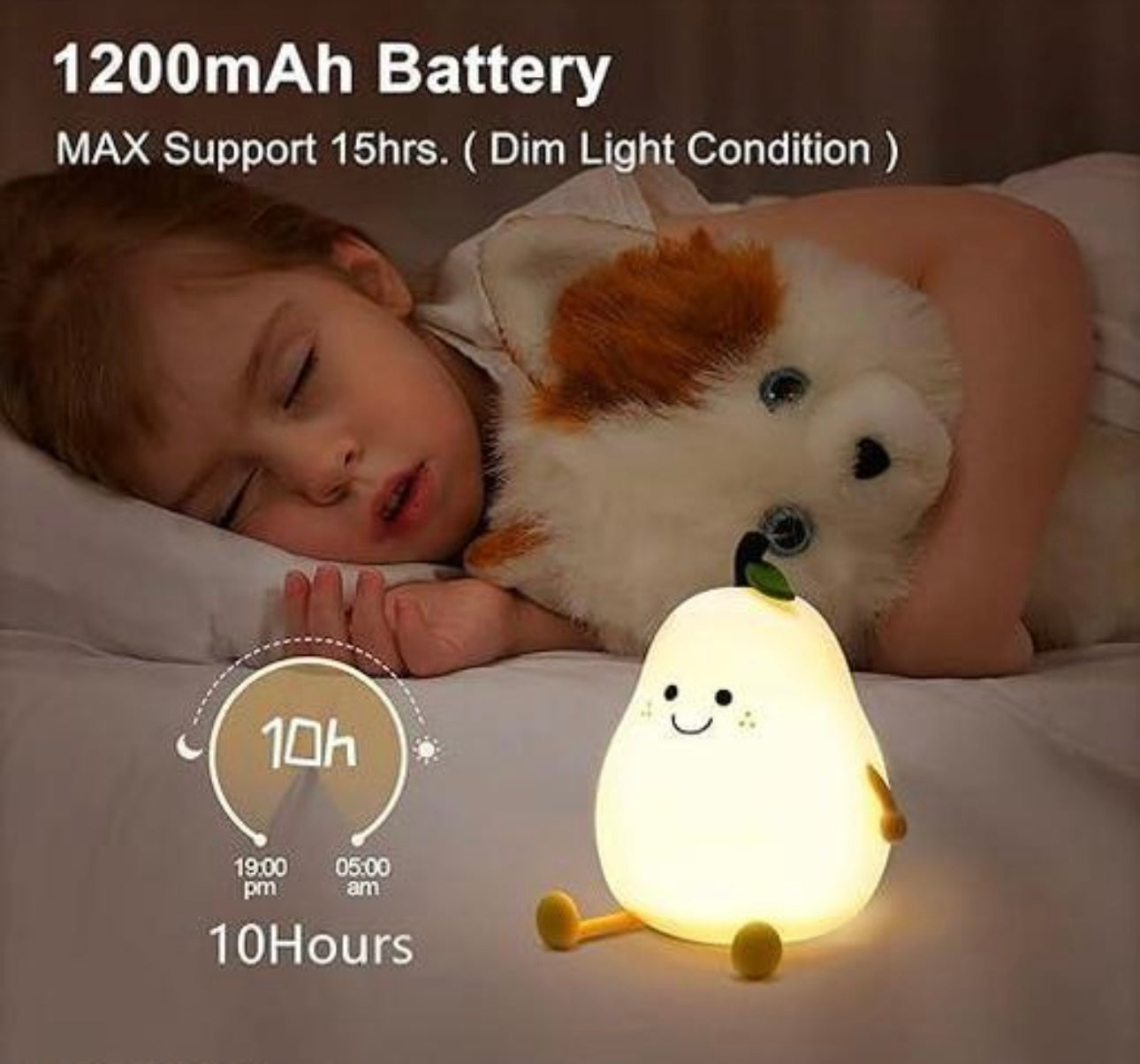 Cute Pear Shape LED Night Light - Rechargeable