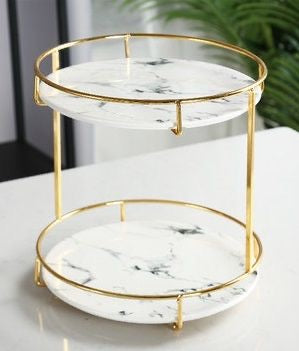 Double Decker Multipurpose Marble Stand