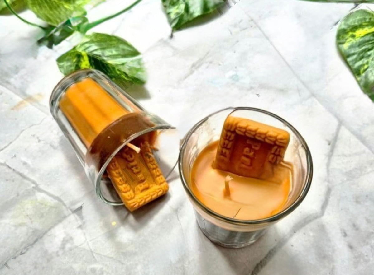 Chai & Biscuit Candle / Parle-G Biscuit Candles