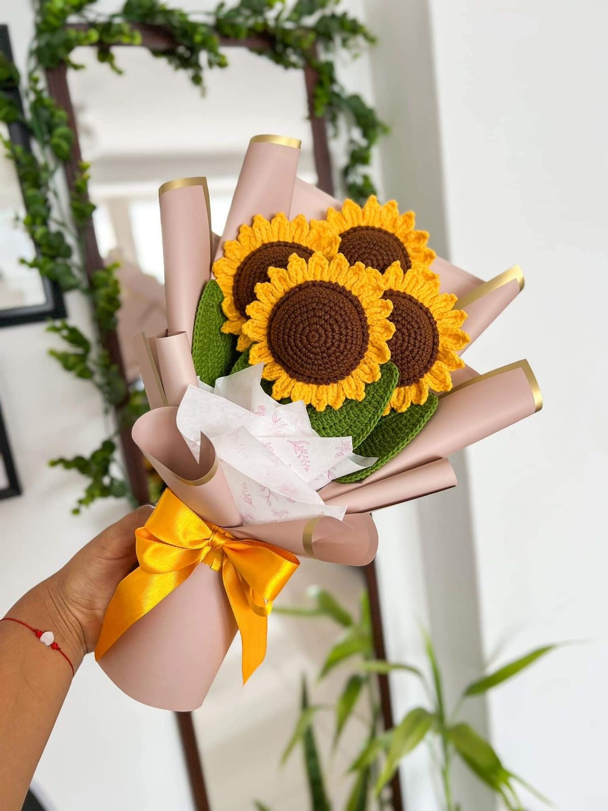 Luxe Handmade Crochet Sunflowers Bouquet