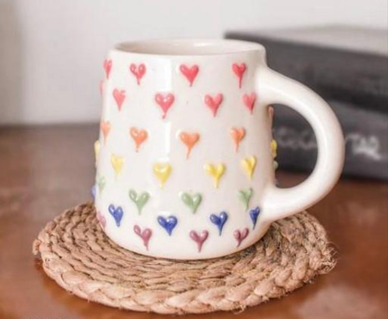 3D Colorful Hearts Mug