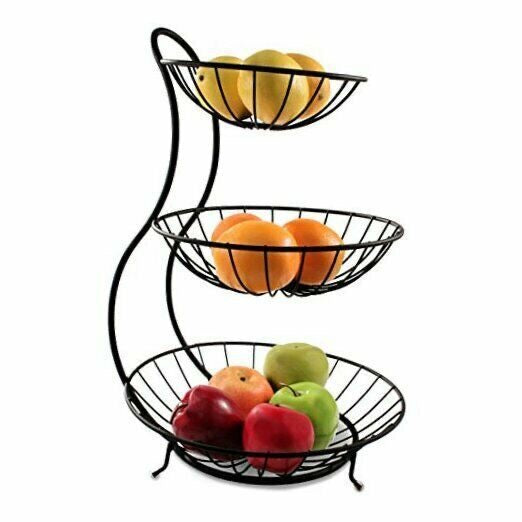 Multipurpose Black 3-Tier Fruit Stand