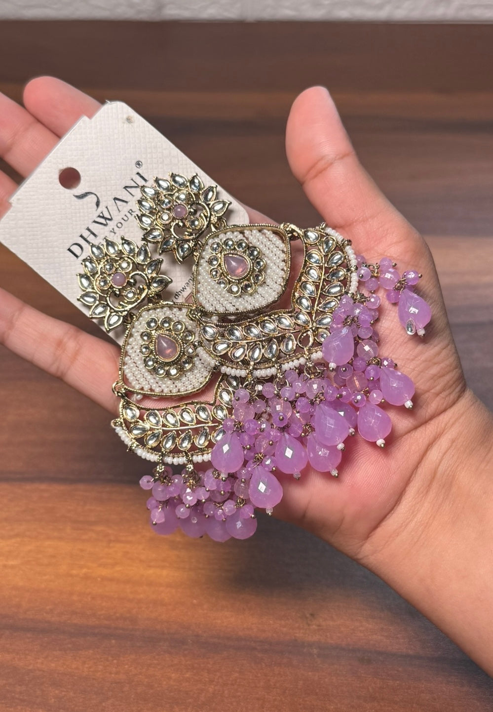 Graceful Heavy Chandbali Pearls Earrings