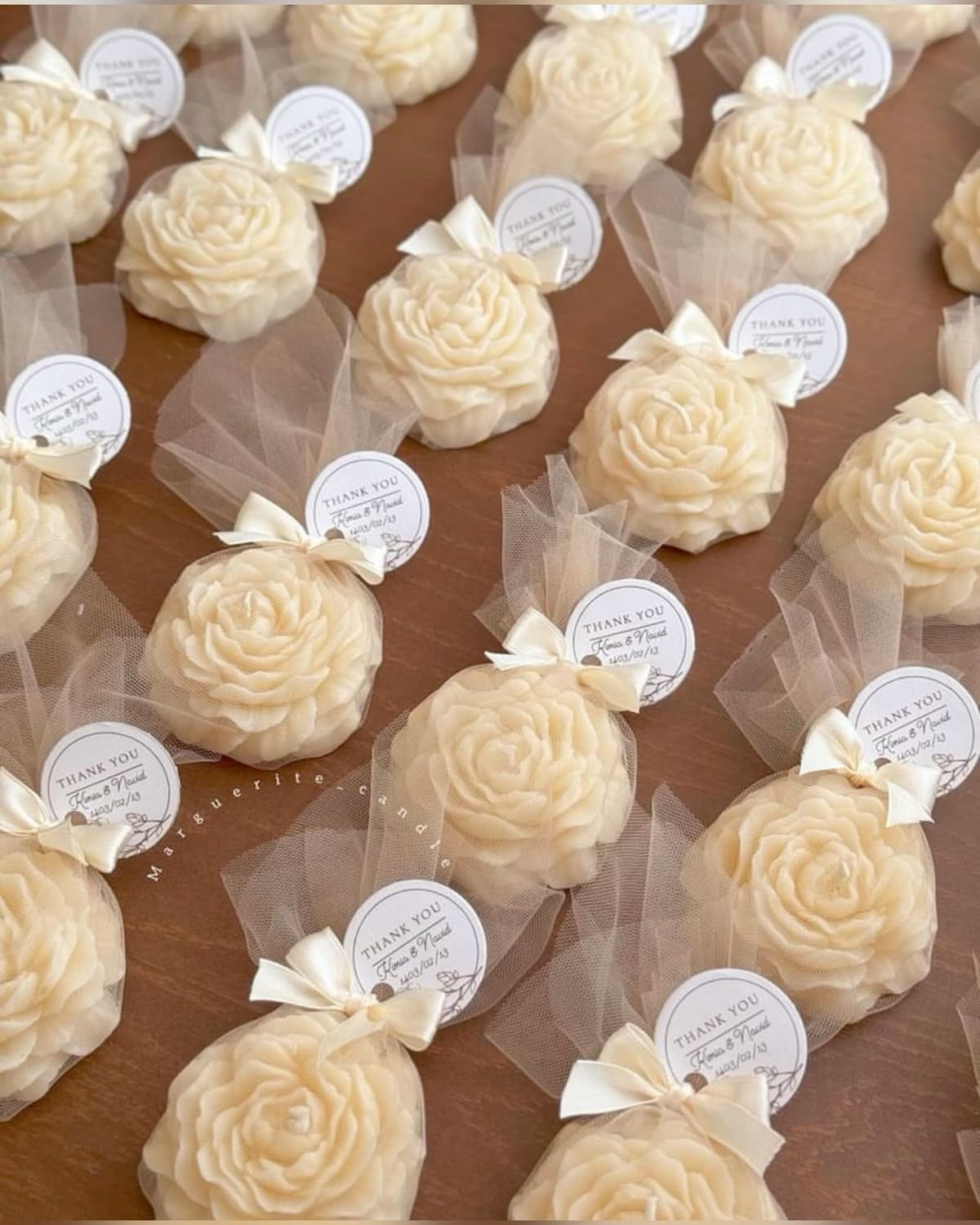 Rose Peony Candles for Return Favors