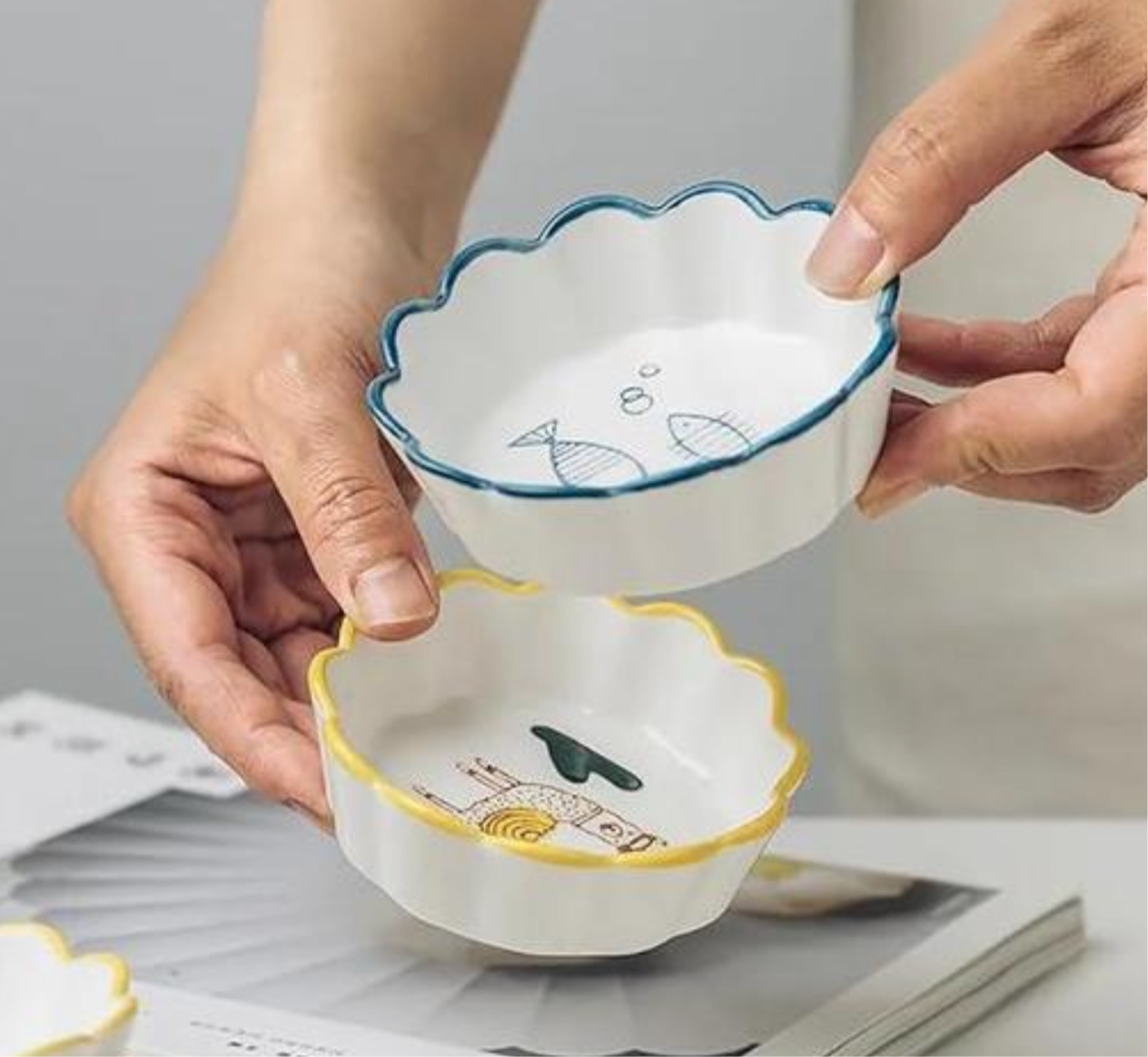 Cute Cartoon Ceramic Snack Bowls
