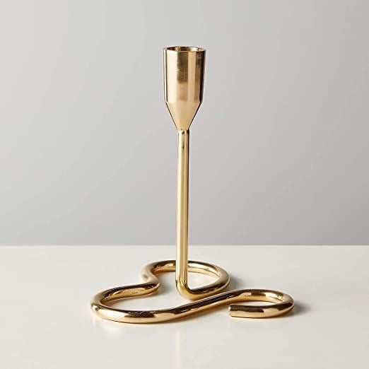 Gold Curve Tapered Candle Holder - Set of 3