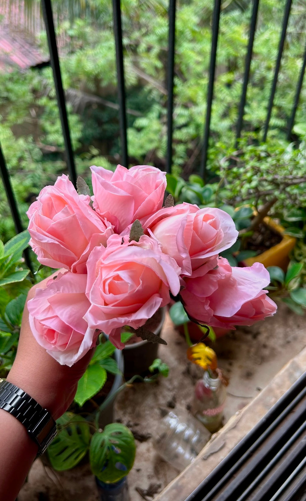 Artificial Pink Roses Sticks