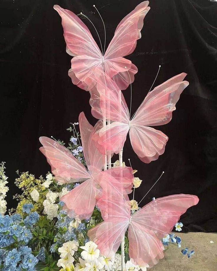 Organza Fabric Butterflies (without Stand)