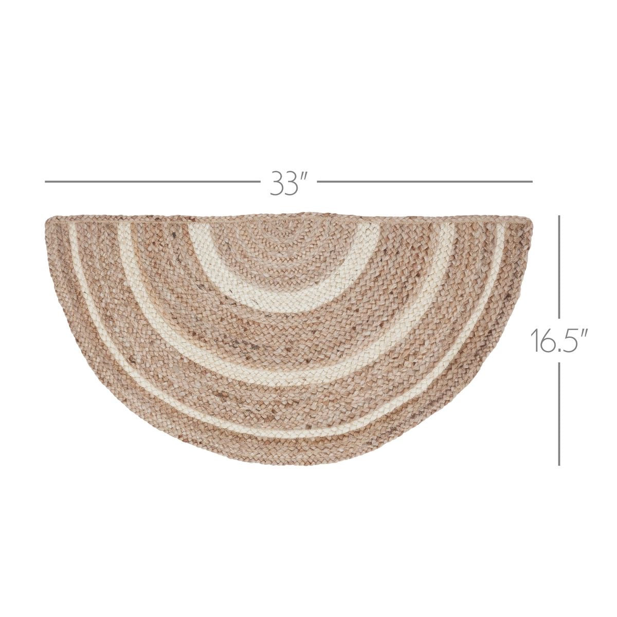 Natural Half Circle Jute Braided Border Mat