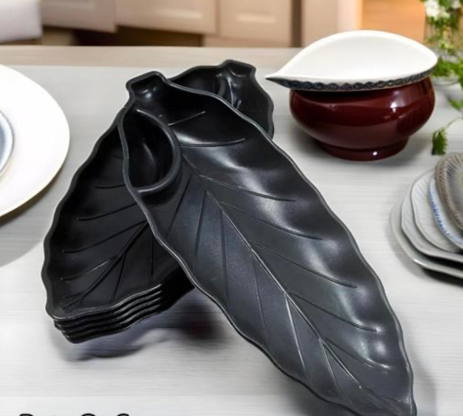 Leaf Shape Snack Plate/Tray - Set of 6