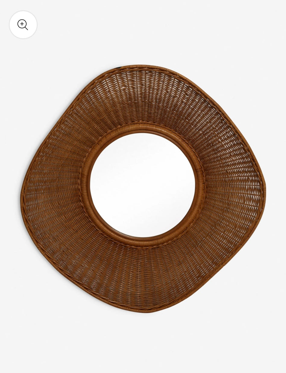 Boho Rattan Mirror Round