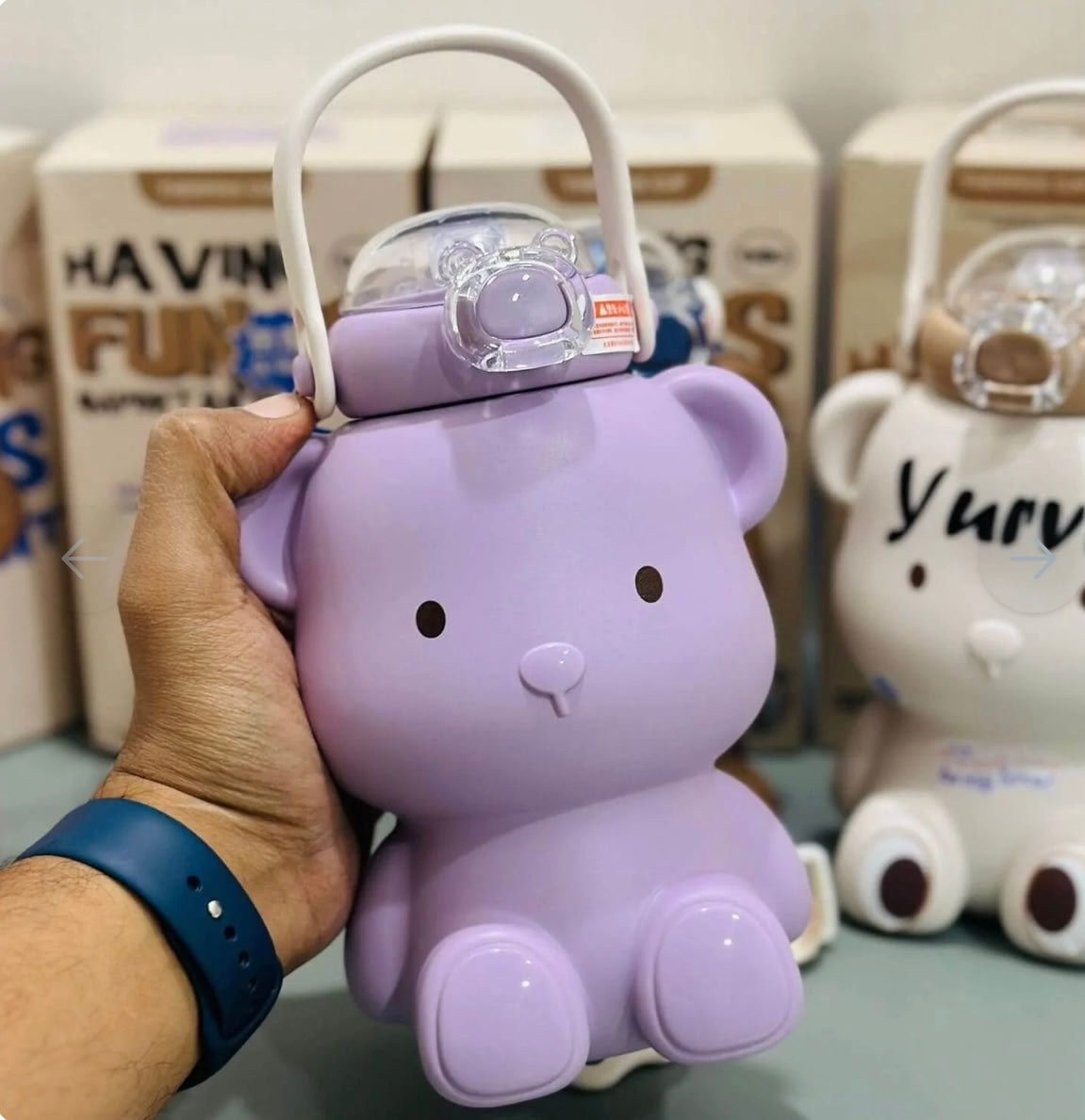 Cute Teddy Bear Stainless Steel Sipper Water Bottle