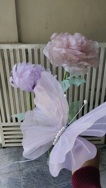 Organza Fabric Butterflies (without Stand)