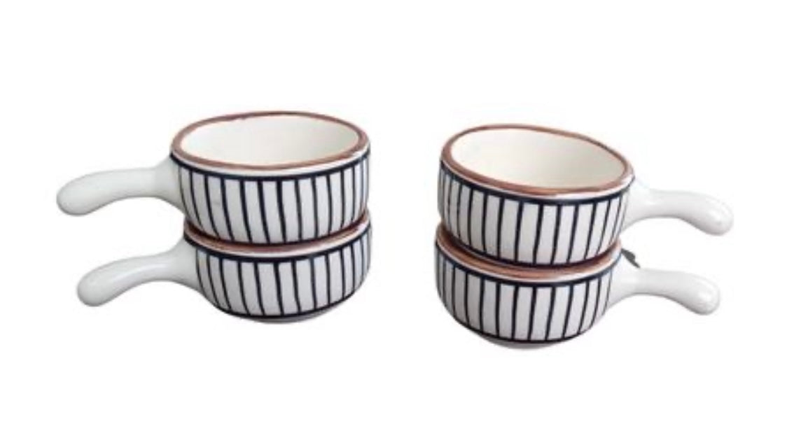 Patterned Small Dip/Chutney Bowls - Set of 4
