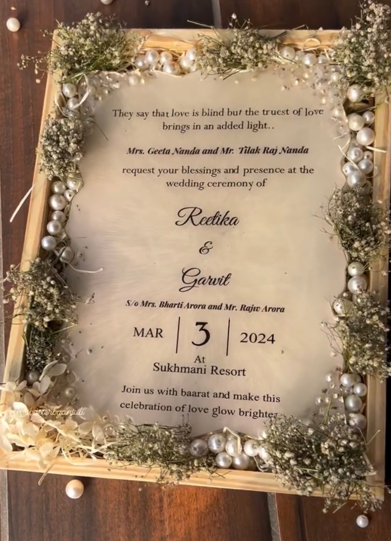 Customised Wedding Invitation Card