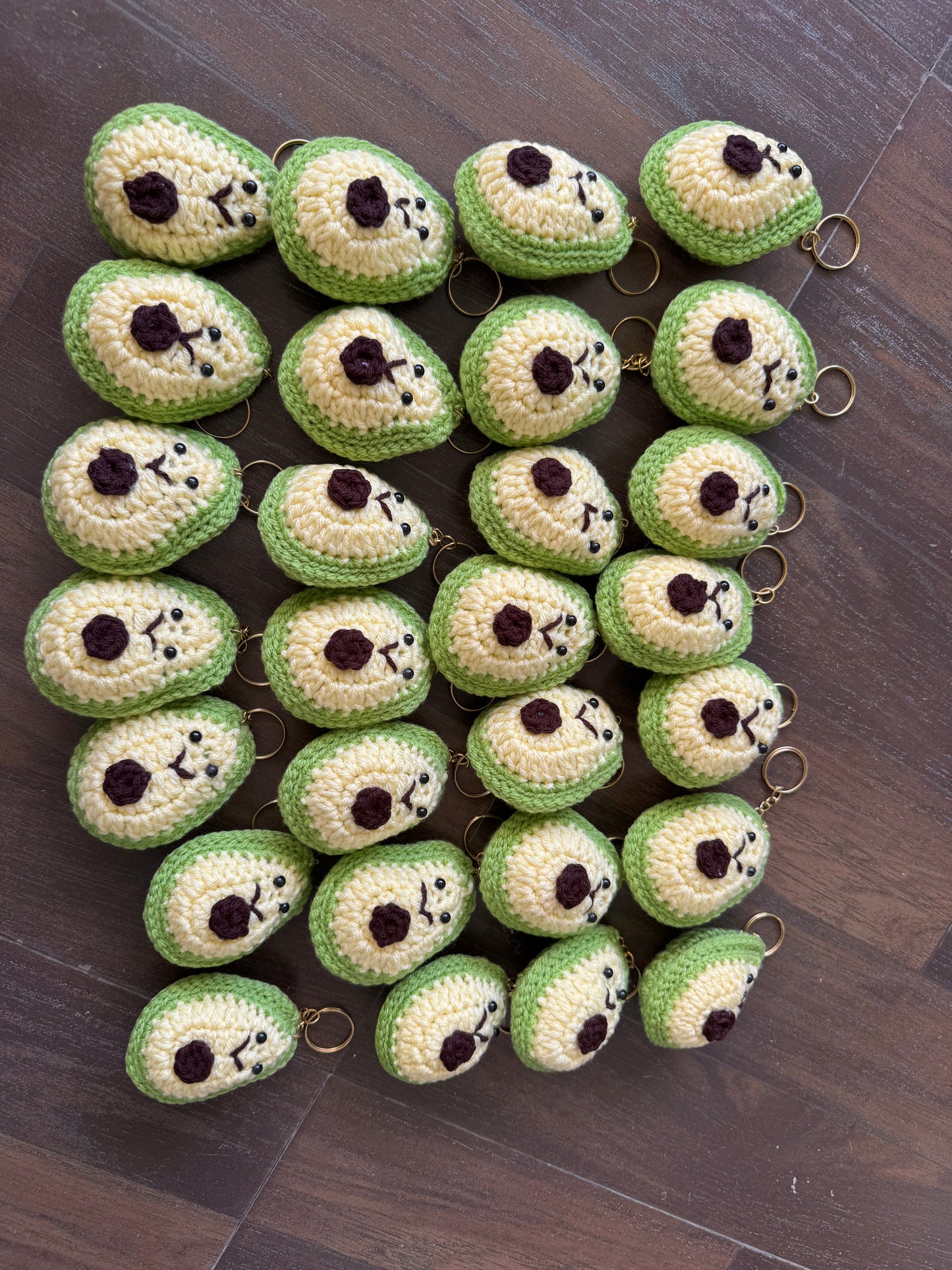 Cute Avocado Crochet Keychain