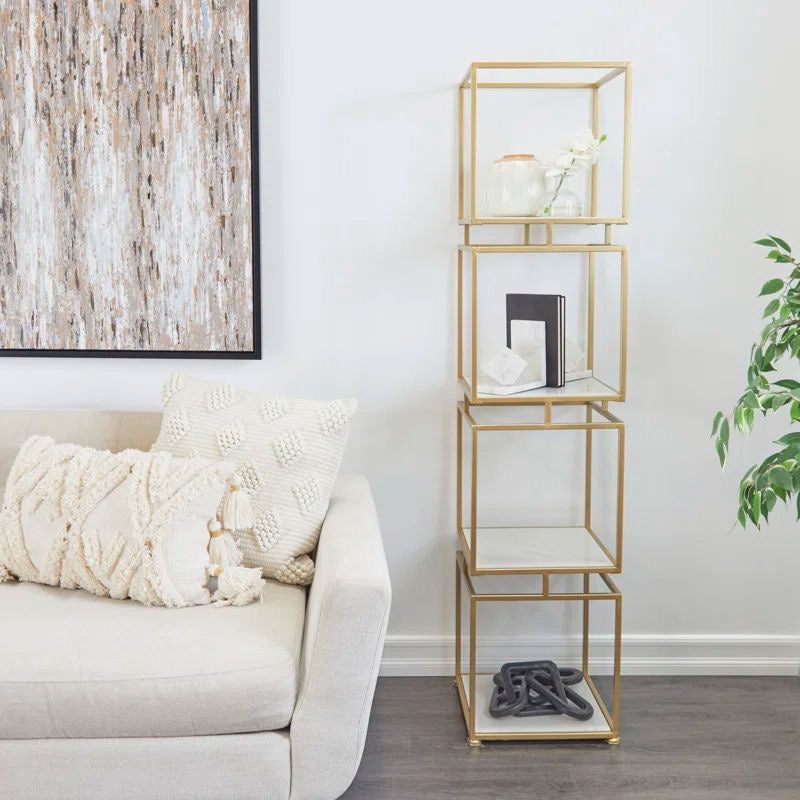 Luxe Gold Cube Display Shelf