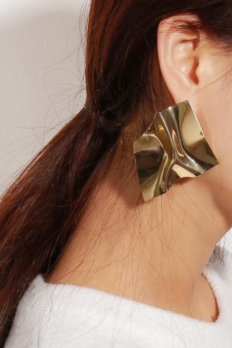 Structured Abstract Gold Tempered Earrings
