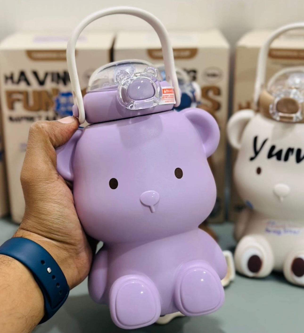 Cute Teddy Bear Stainless Steel Sipper Water Bottle