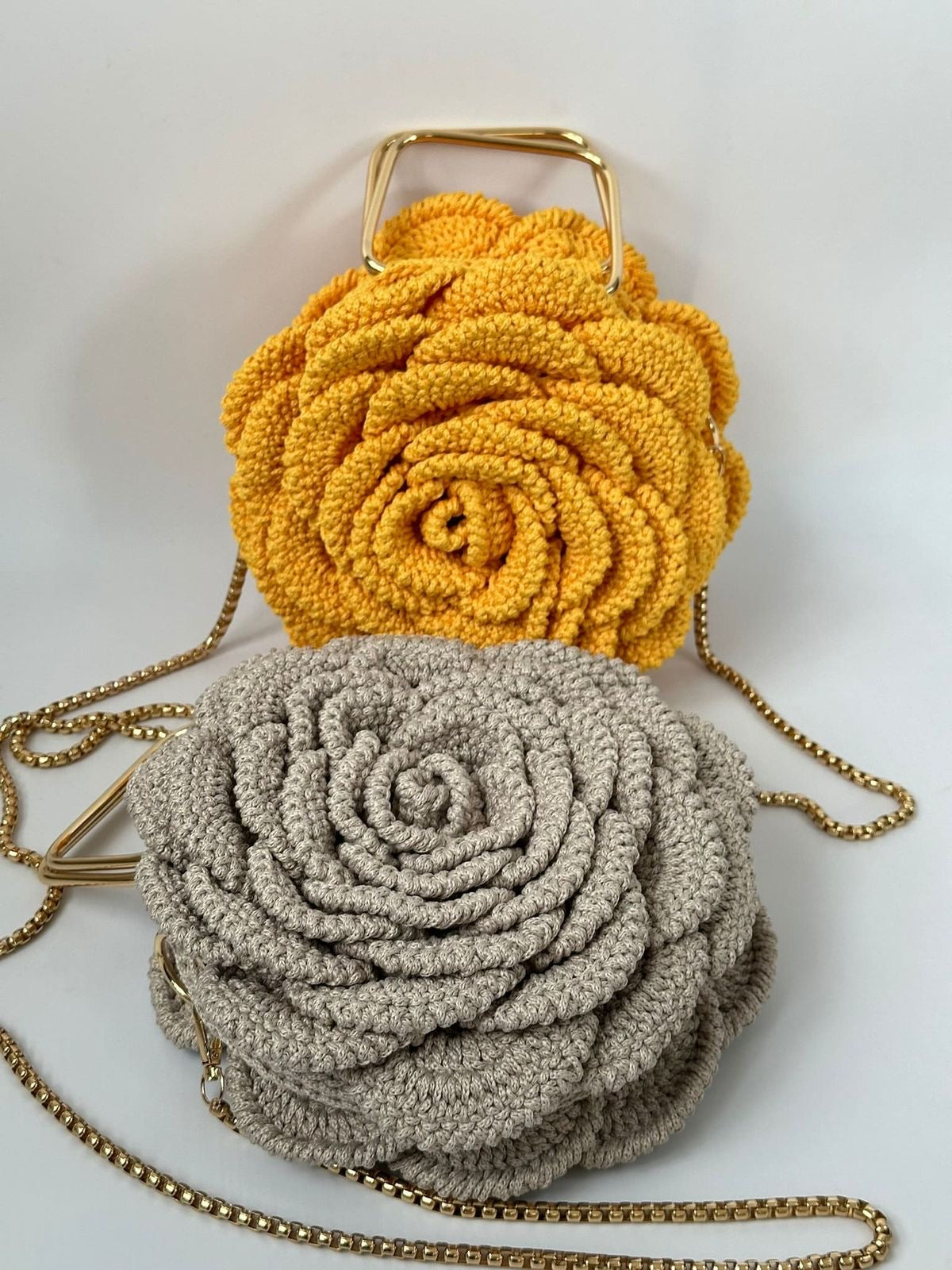 Exquisite Rose Shape Handmade Crochet Bag
