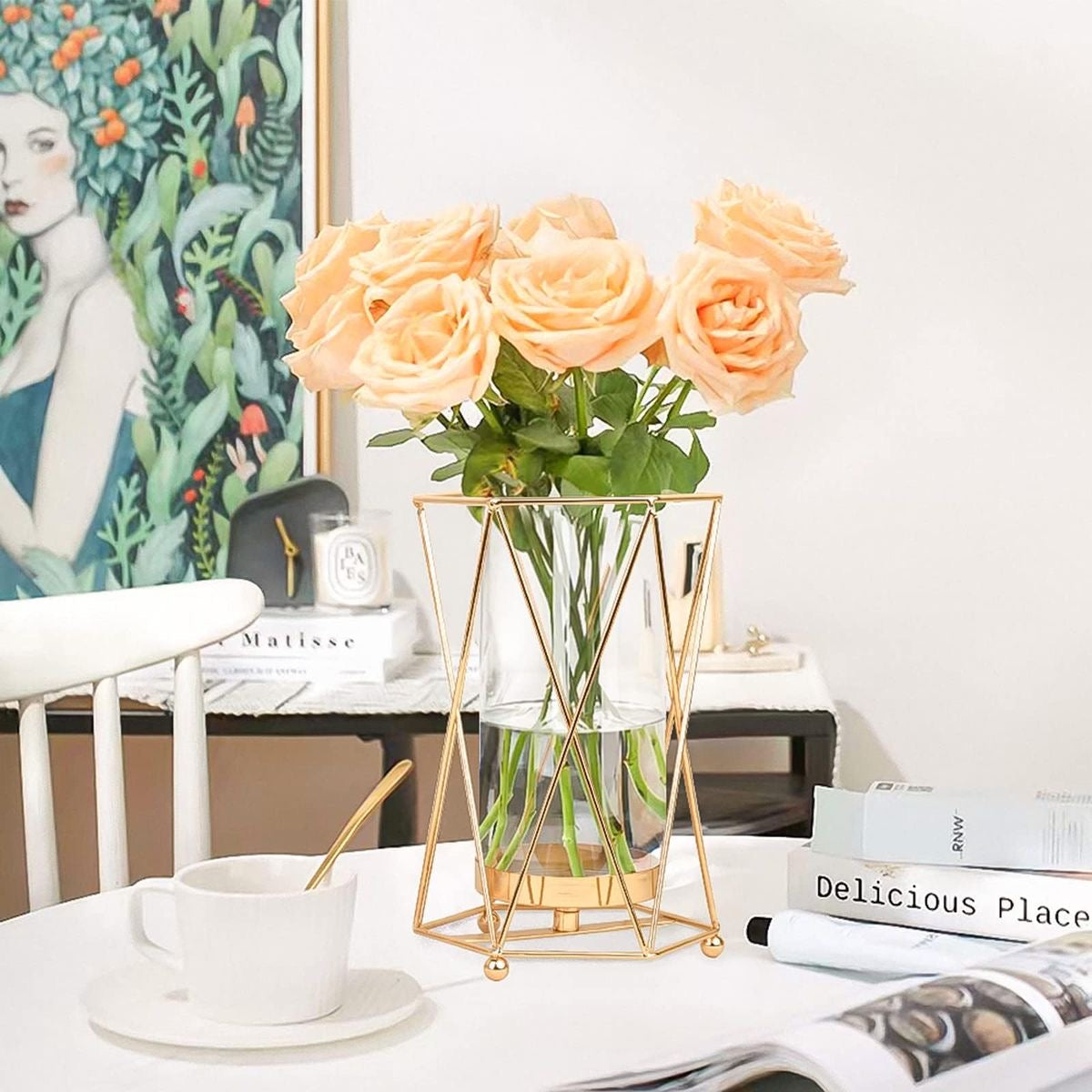 Contemporary Elegant Gold Glass Vase