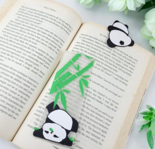 Cute 3D Panda Climbing & Falling Bookmark Set