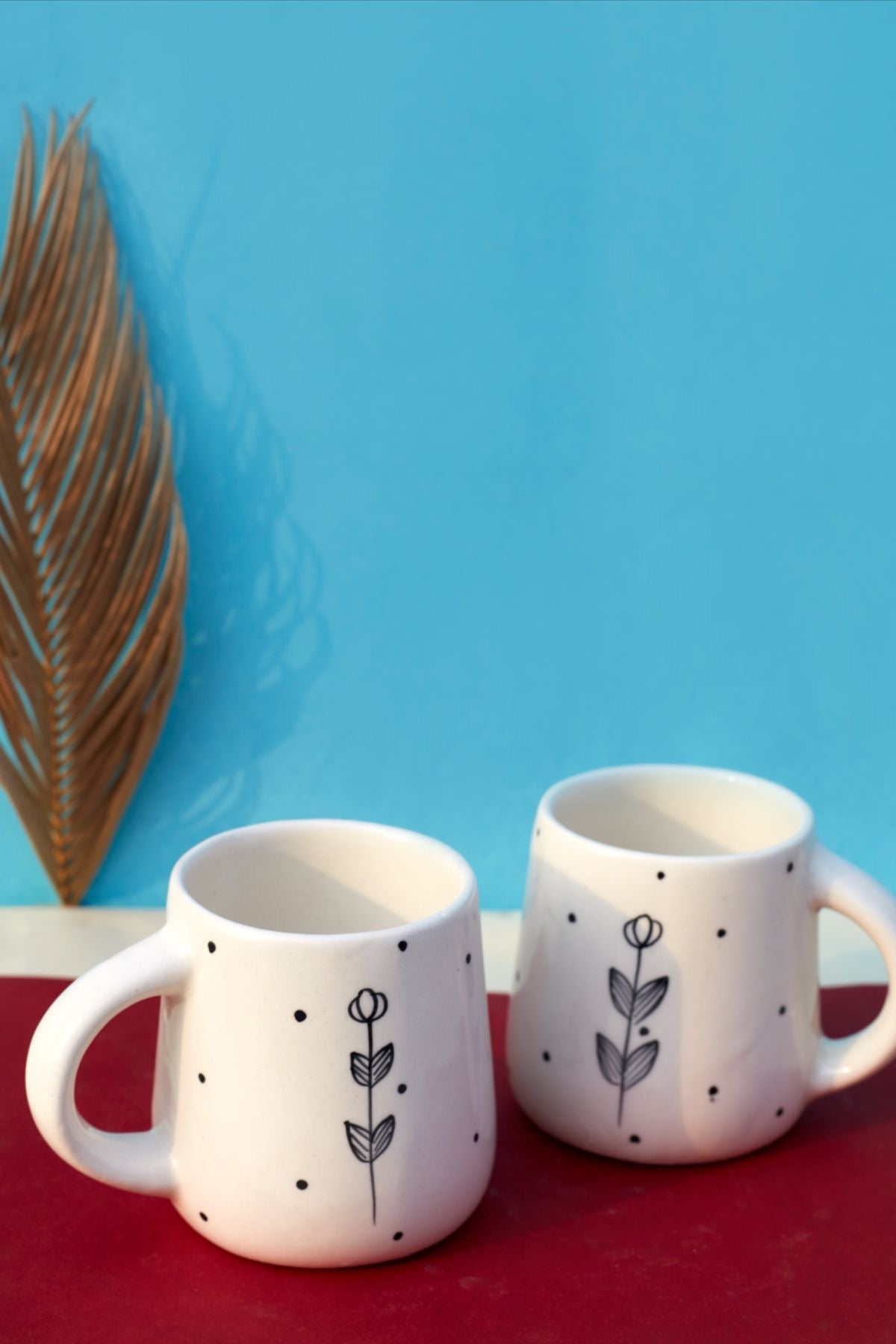 Ceramic Leaf Flower Mug