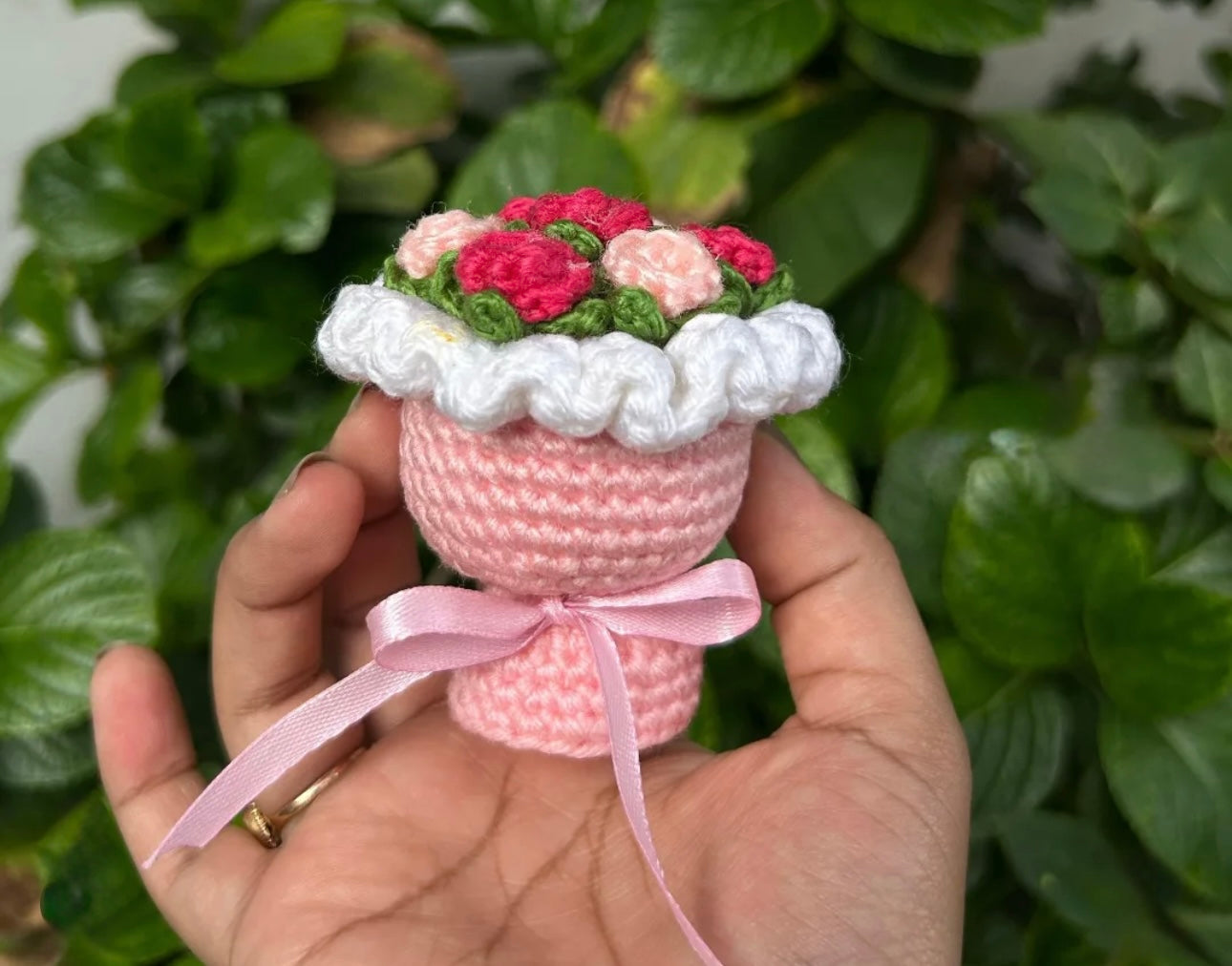 Crochet Mini Bouquet Keychain