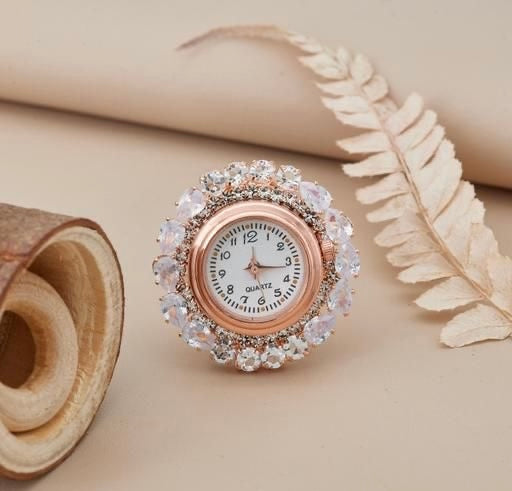 Elegant Rose Gold Ring Watch