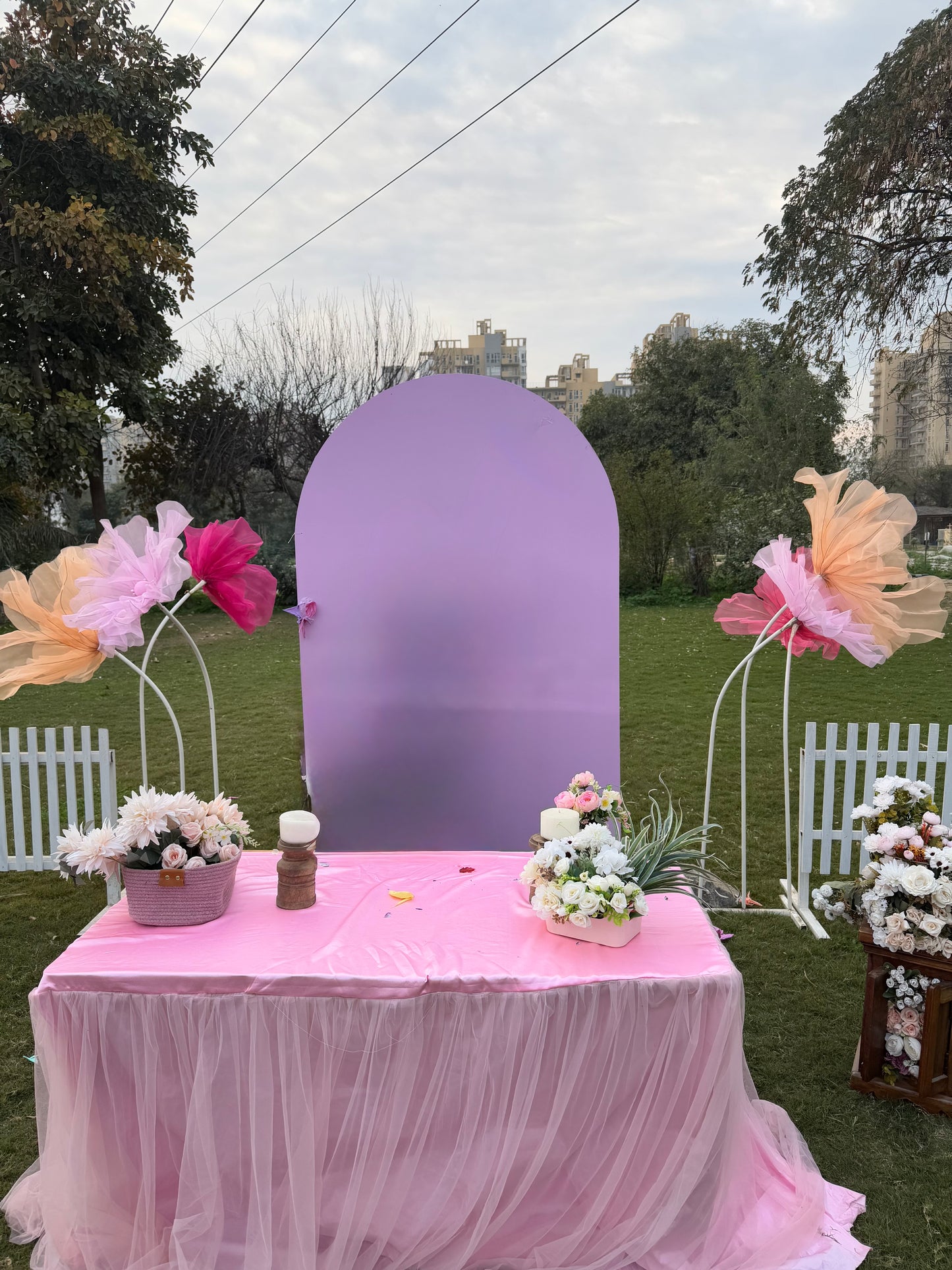 Organza Fabric Flowers (without Stand)