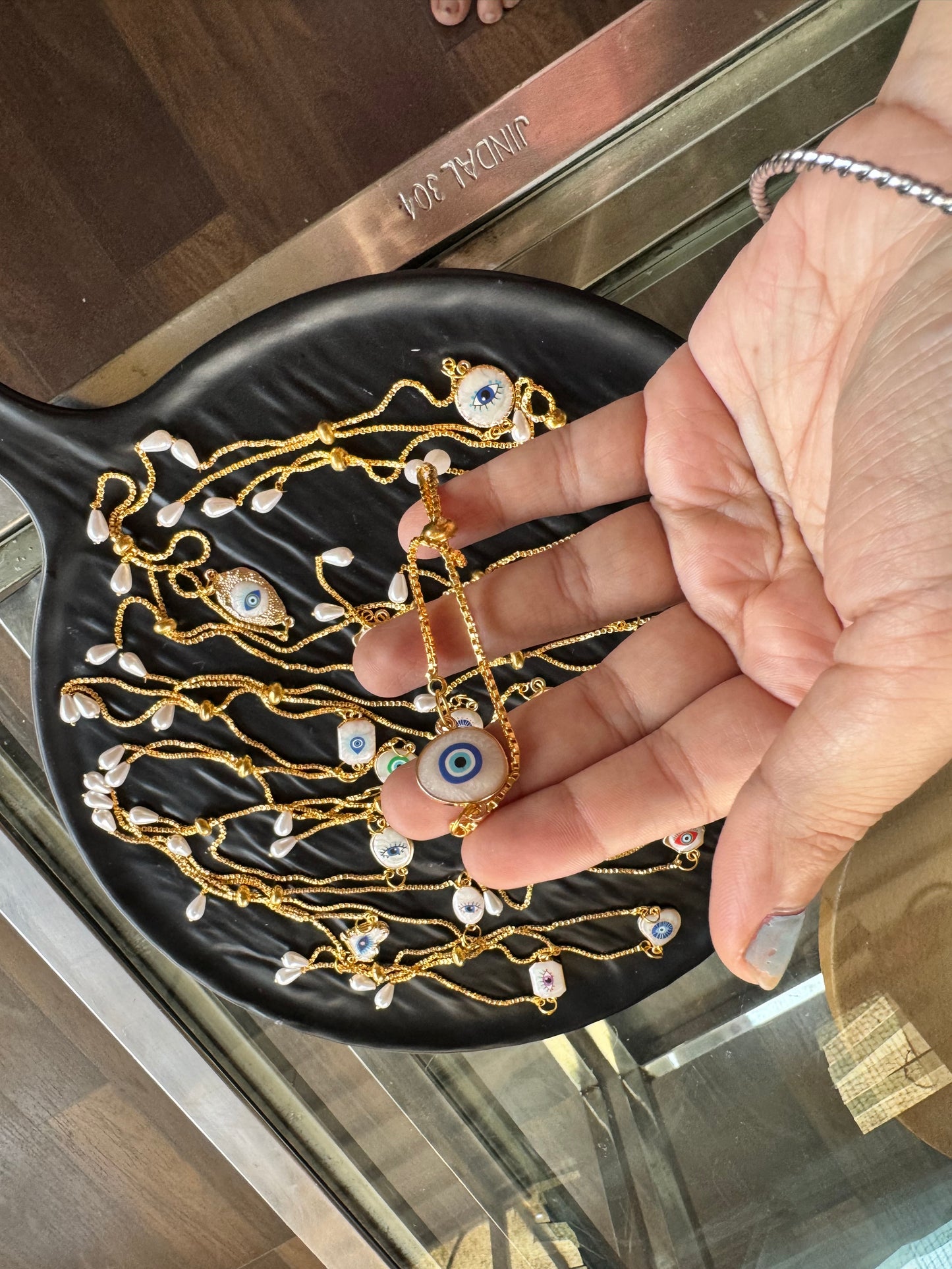 Exclusive Marble Evil Eye Bracelet/Rakhi Anti-tarnish Gold Plater