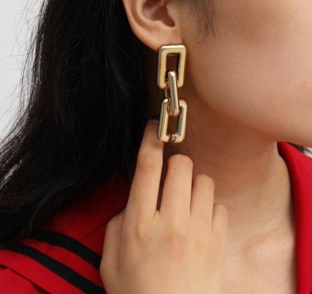 Statement Gold Link Chain Earrings